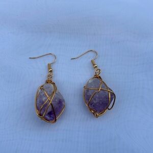 Handmade Amethyst Crystal Earrings